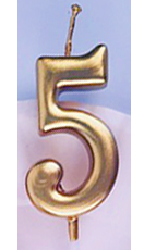 Rose Gold Number 5 Birthday Candle